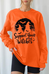 UL240-E3161 Local Witches Halloween Graphic Long Sleeve Tee $13.75
