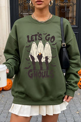 UL180P-E3160 Letu2019s Go Ghouls Ghost Graphic Plus Sweatshirt $25