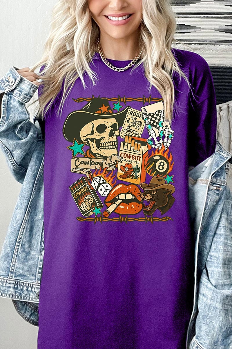 5000P-E3096 Vintage Western Collage Plus Heavy Cotton Tee $12.75