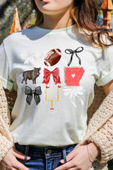 US3001-E3077 Arkansas Football Graphic Tee $12.5