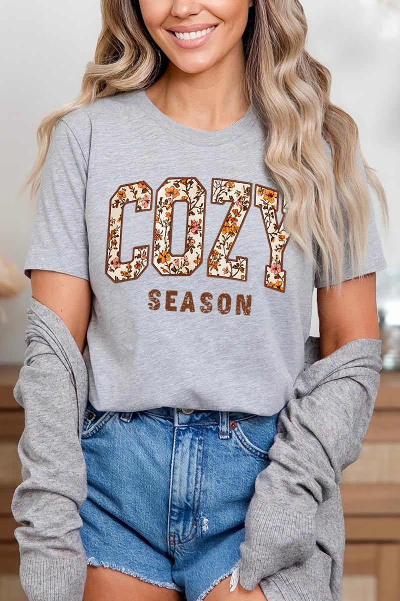 US3001-E3082 Cozy Season Graphic Tee $12.5
