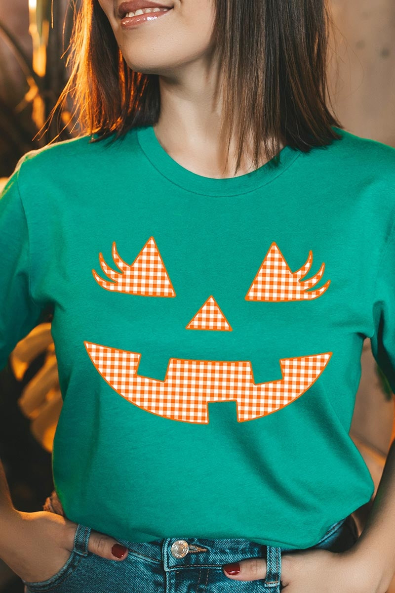 US3001P-E3148 Cute Pumpkin Halloween Graphic Plus Tee $16
