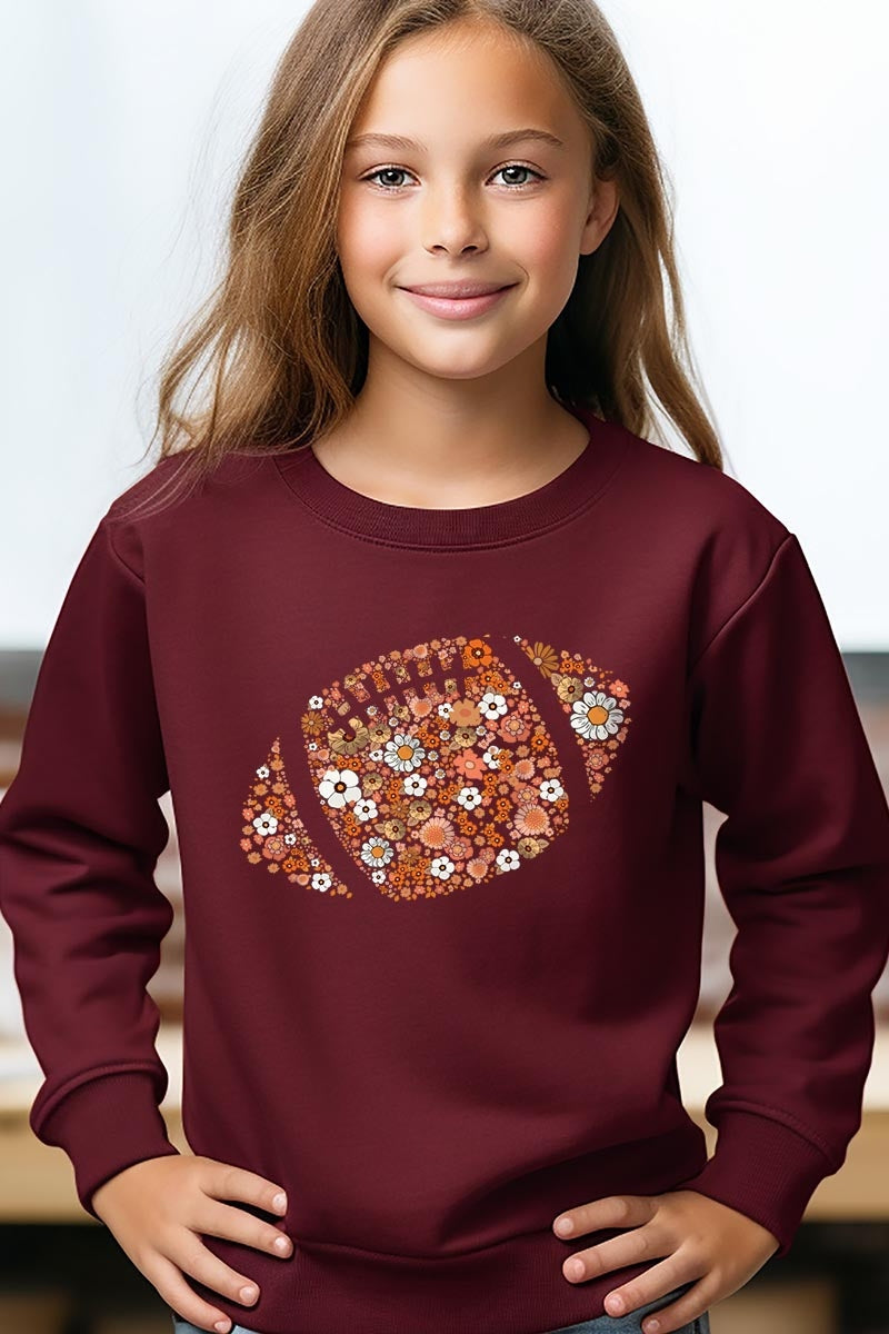 UL180B-E3133Z Floral Football Kids Graphic Sweatshirt $20