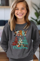 UL180B-E3200Z Merry Christmas Trees Kids Graphic Sweatshirt $20