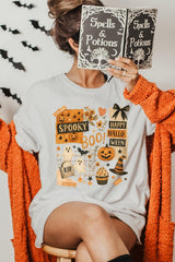 US3001P-E3084 Halloween collage Graphic Plus Tee $16