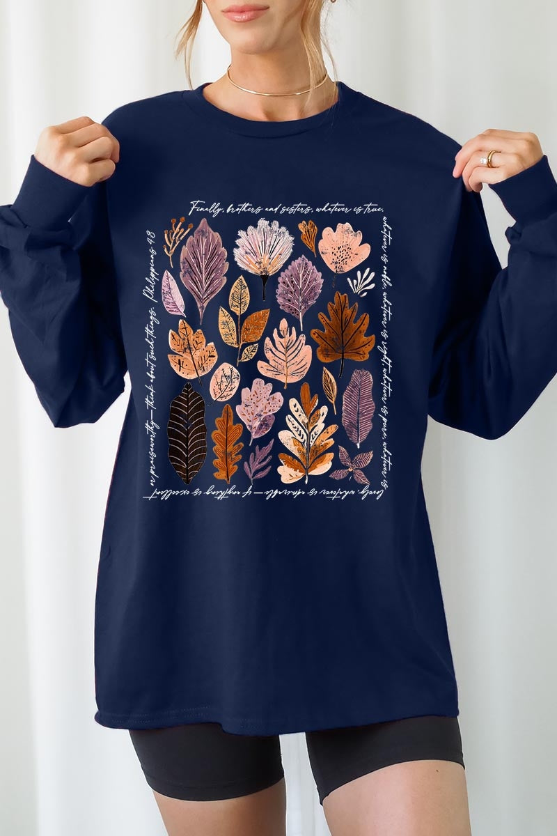 UL240-E3147 Christian Fall Graphic Long Sleeve Tee $13.75