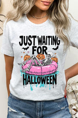 US3001-E3138 Just Waiting For Halloween Graphic Tee $12.5