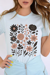 US3001-E3178 Fall Floral Garden Graphic Tee $12.5