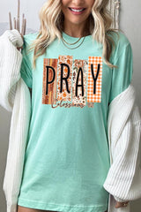 US3001P-E3166 Pray Fall Christian Graphic Plus Tee $16