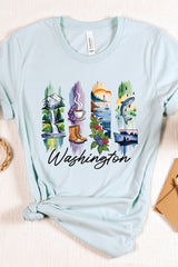 US3001-E3061WA Washington State Brushstroke Graphic Tee $12.5