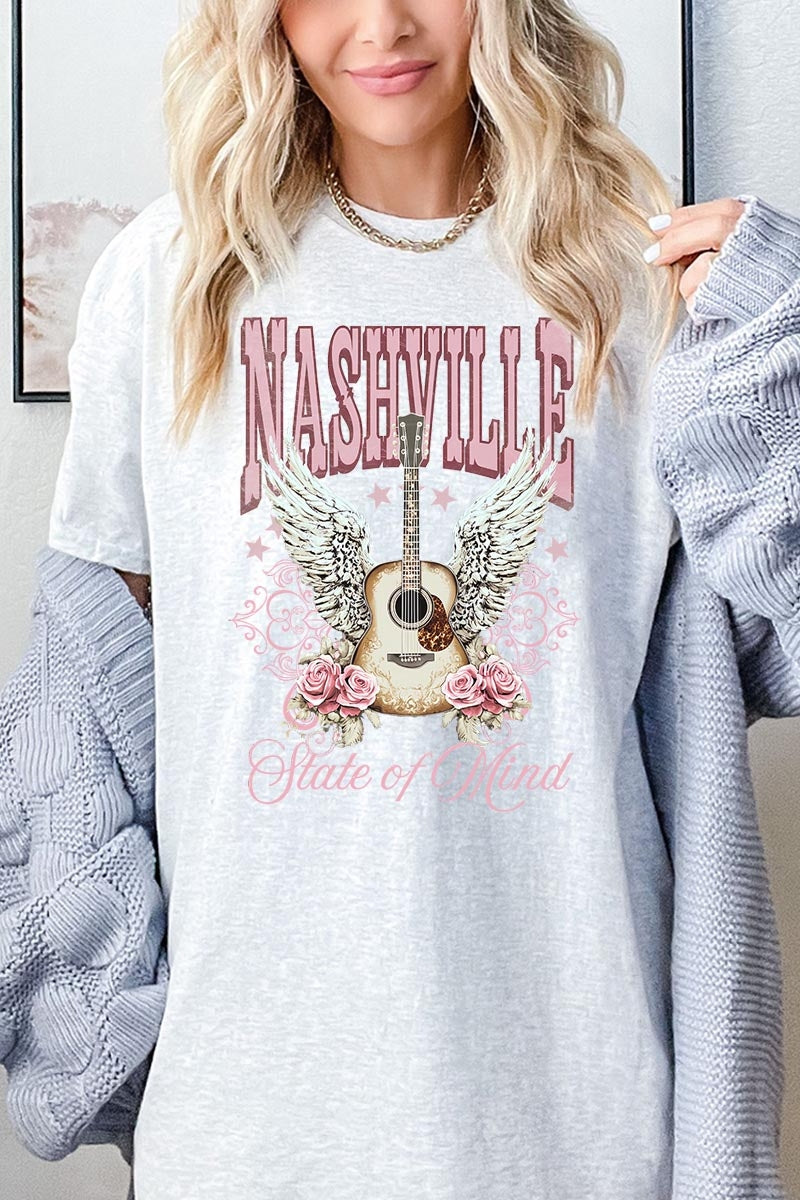 5000-E3157 Nashville Rose Graphic Heavy Cotton Tee $9