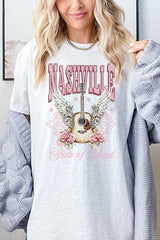 5000-E3157 Nashville Rose Graphic Heavy Cotton Tee $9