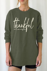UL240-E3170 Thankful Graphic Long Sleeve Tee $13.75