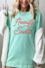 US3001P-E3199 Howdy Santa Graphic Plus Tee $16