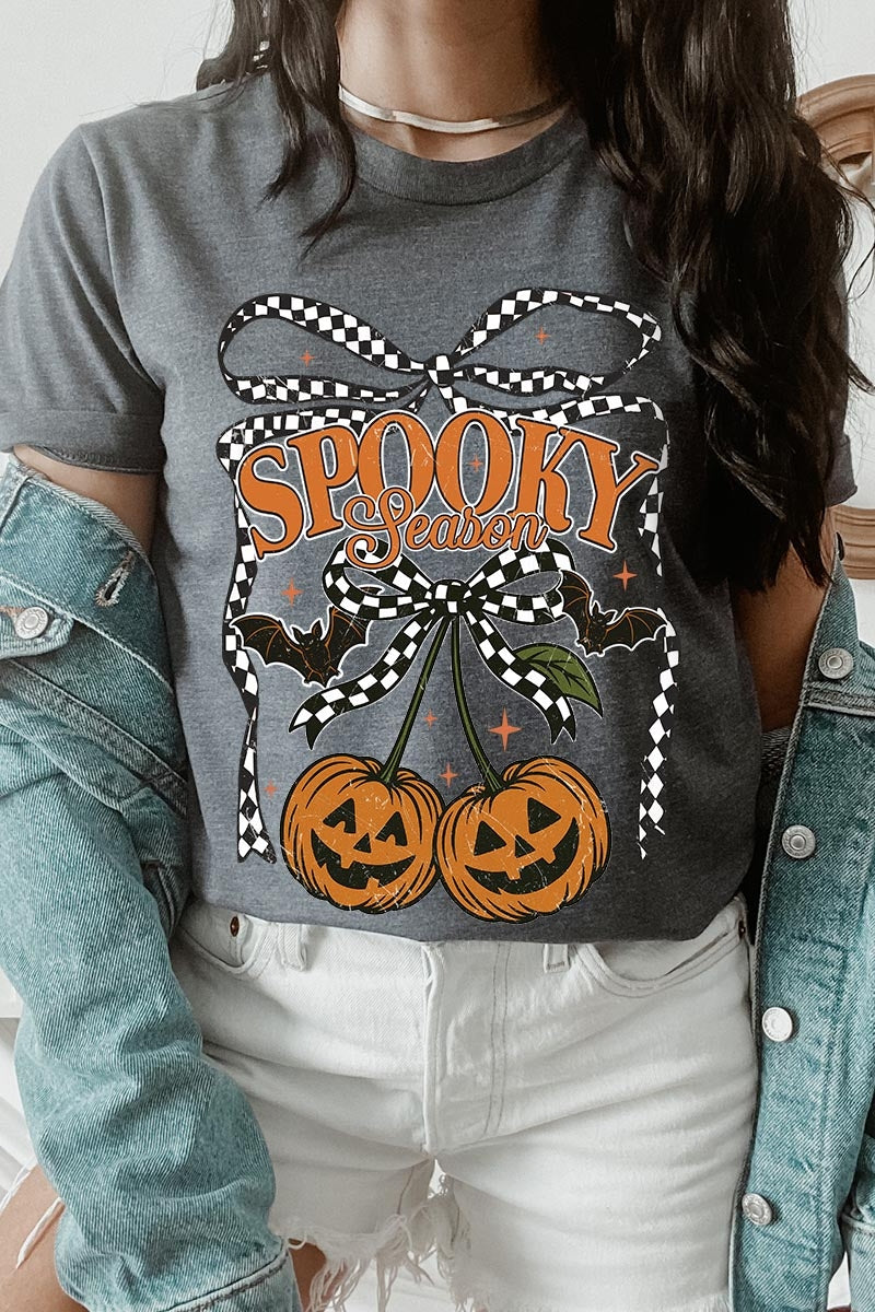 US3001-E3085 Pumpkin Cherries Graphic Tee $12.5