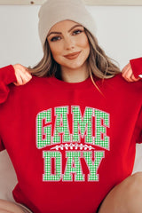 UL180-E3128 Green Gingham Game Day Graphic Sweatshirt $20