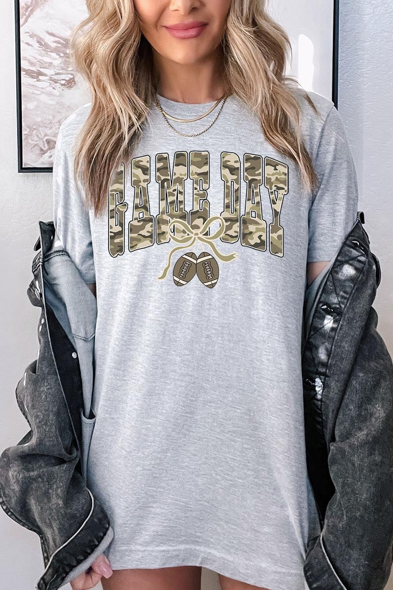 US3001P-E3131 Football Game Day Camo Graphic Plus Tee $16
