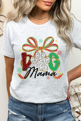 US3001P-E3194 Dog Mama Christmas Paw Graphic Plus Tee $16