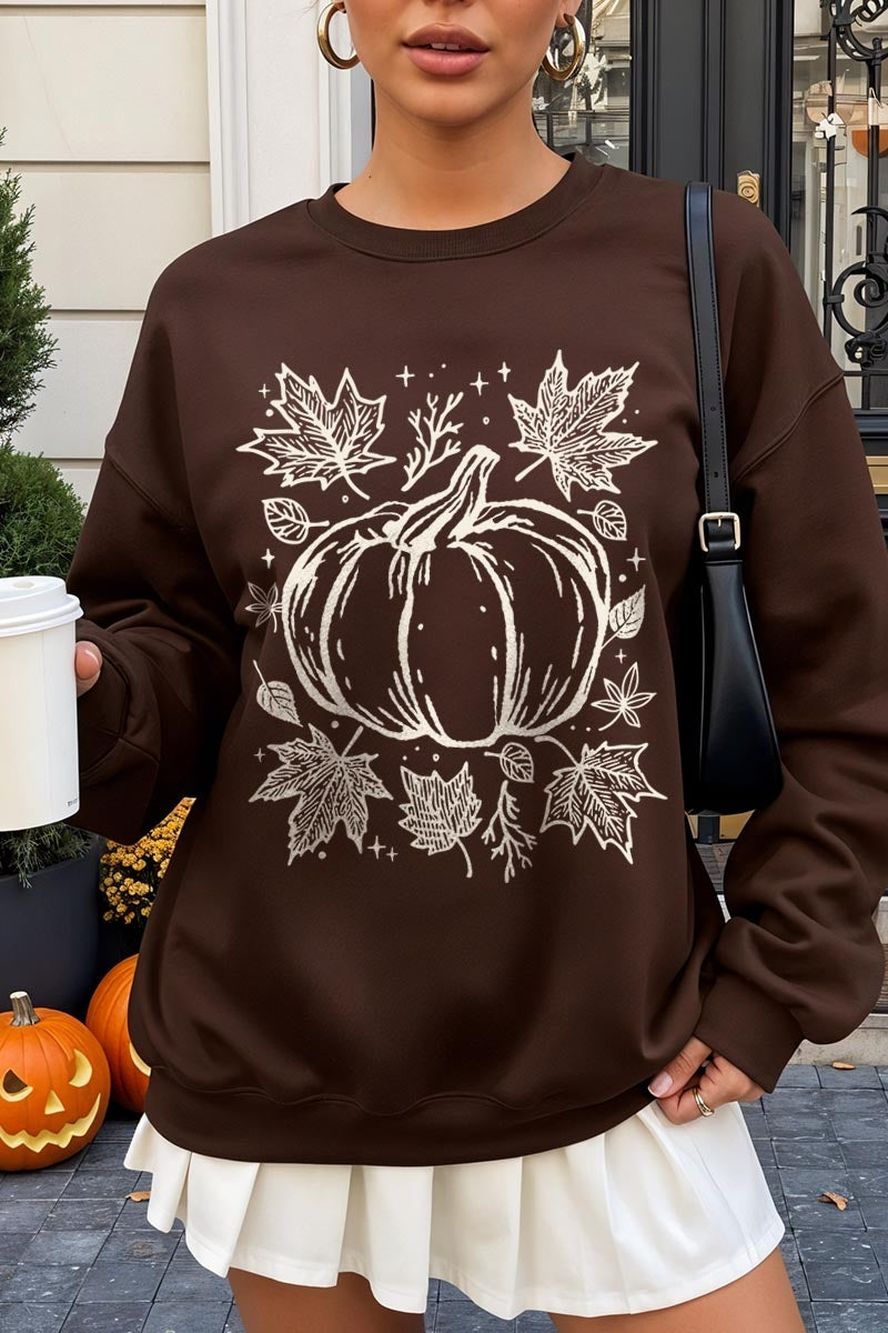 UL180-E3162 Fall Pumpkin Graphic Sweatshirt $20