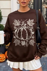 UL180P-E3162 Fall Pumpkin Graphic Plus Sweatshirt $25