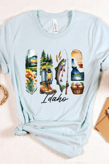 US3001P-E3061ID Idaho State Brushstroke Graphic Plus Tee $16