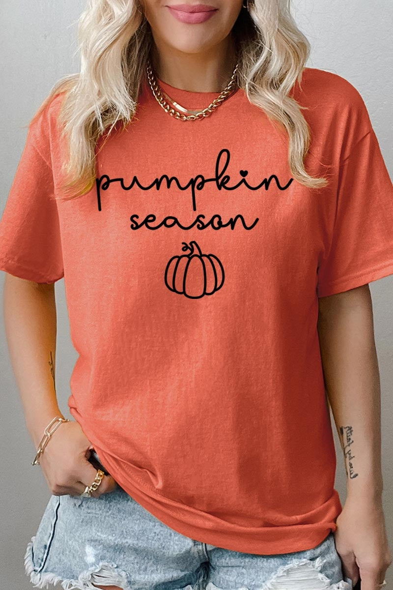 5000-E3152 Pumpkin Season Graphic Heavy Cotton Tee $9