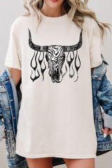 5000P-E3176 Western Bullskull Graphic Plus Heavy Cotton Tee $12.75