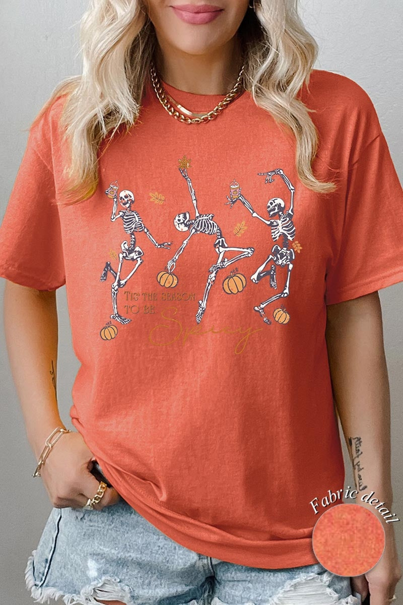 5000P-E3123 Halloween Skeleton Graphic Plus Heavy Cotton Tee $12.75
