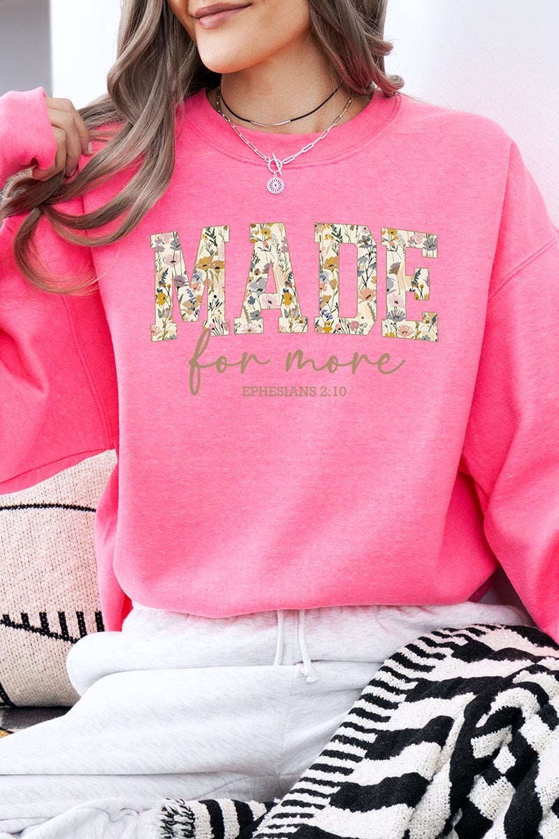UL180-E3068 Made for More Faith Graphic Sweatshirt $20