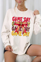 UL240P-E3091 Red Yellow Football Bow Plus Long Sleeve Tee $17