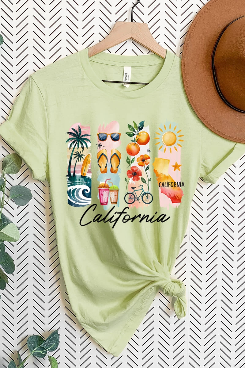 US3001-E3061CA California State Brushstroke Graphic Tee $12.5