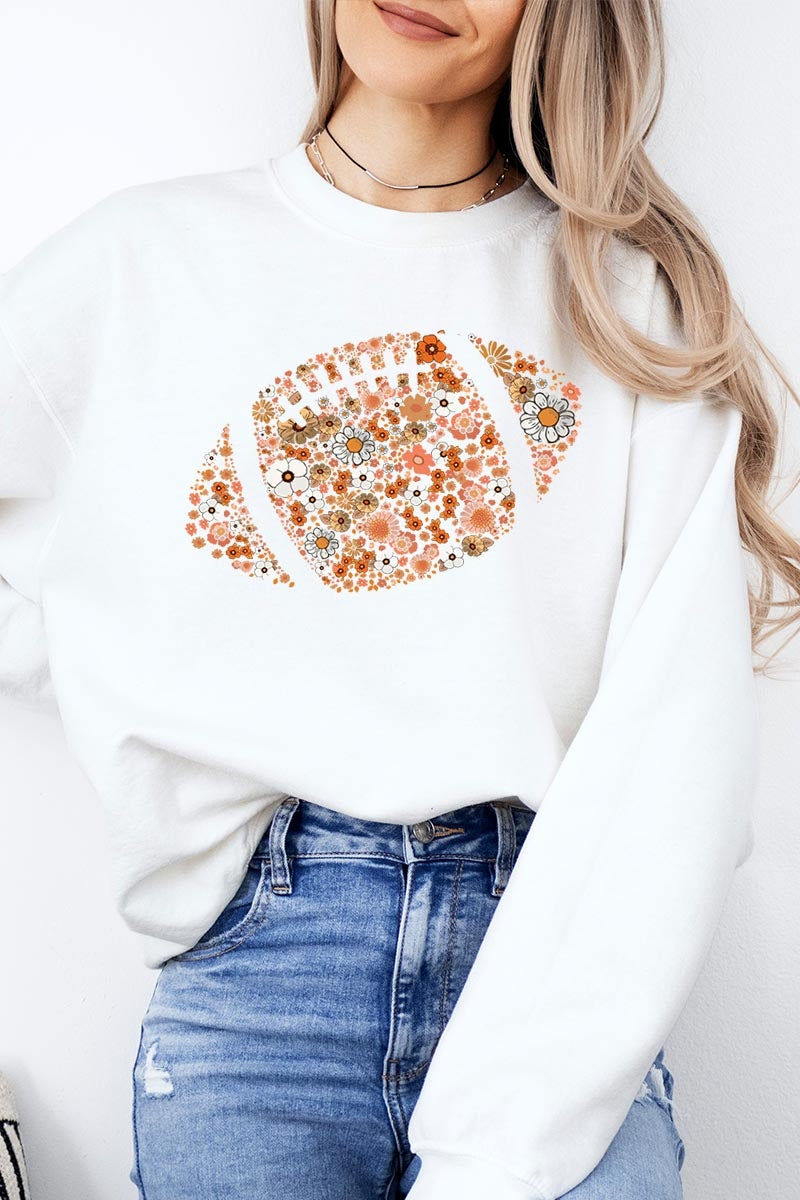 UL180P-E3133 Floral Football Graphic Plus Sweatshirt $25