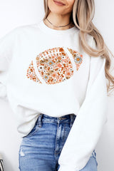 UL180P-E3133 Floral Football Graphic Plus Sweatshirt $25