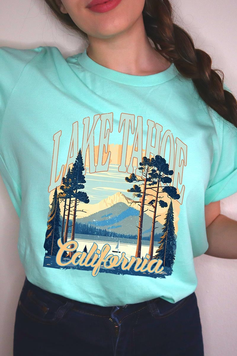 US3001-E3059 Lake Tahoe Graphic Tee $12.5