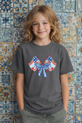 5000B-E3482Z Patriotic Bow Flags Kids Graphic Heavy Cotton Tee $8.5