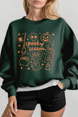 UL180-E3141 Halloween Doodle Graphic Sweatshirt $20