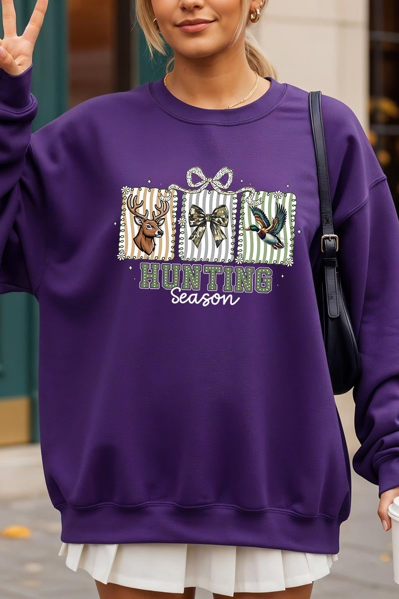 UL180-E3192 Deer & Duck Hunting Season Graphic Sweatshirt $20