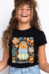 US3001Y-E3153Z Floral Pumpkin Stack Kids Graphic Tee $11
