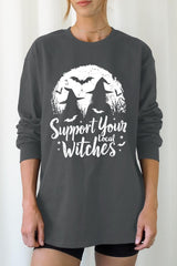 UL240P-E3161 Local Witches Halloween Graphic Plus Long Sleeve Tee $17