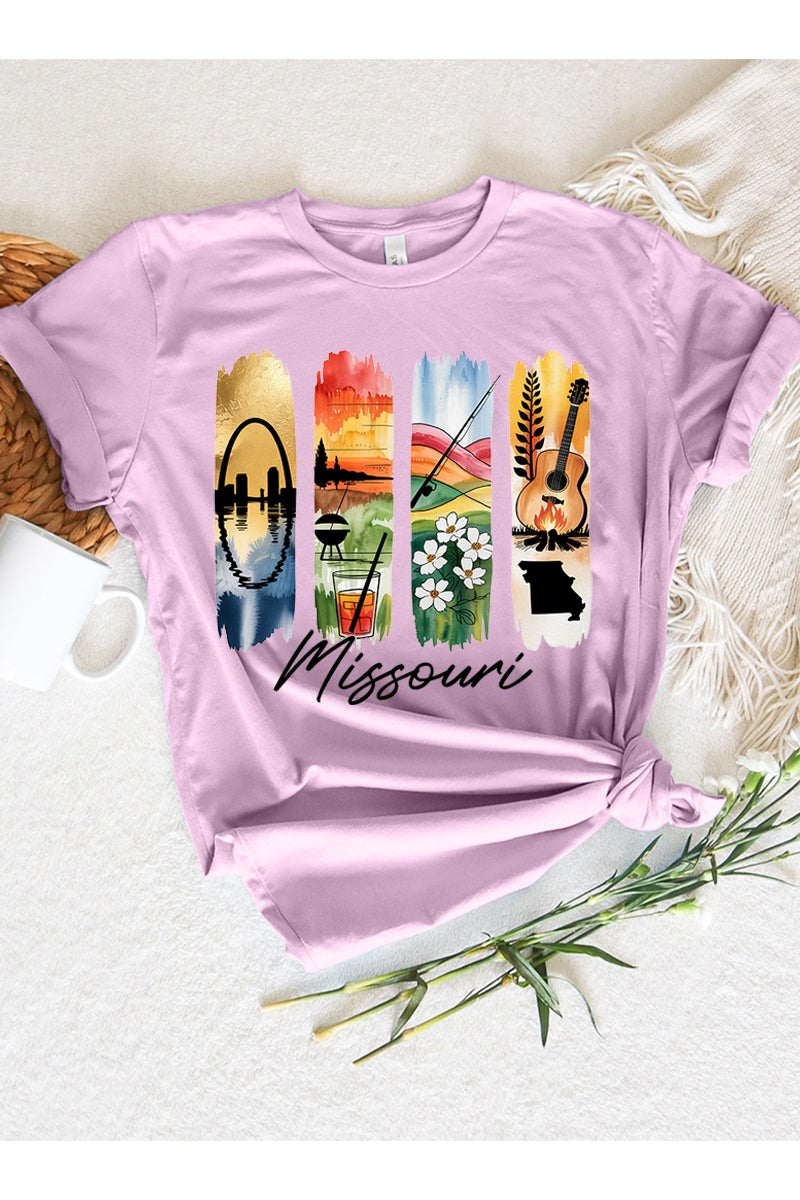 US3001P-E3061MO Missouri State Brushstroke Graphic Plus Tee $16