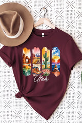 US3001-E3061UT Utah State Brushstroke Graphic Tee $12.5