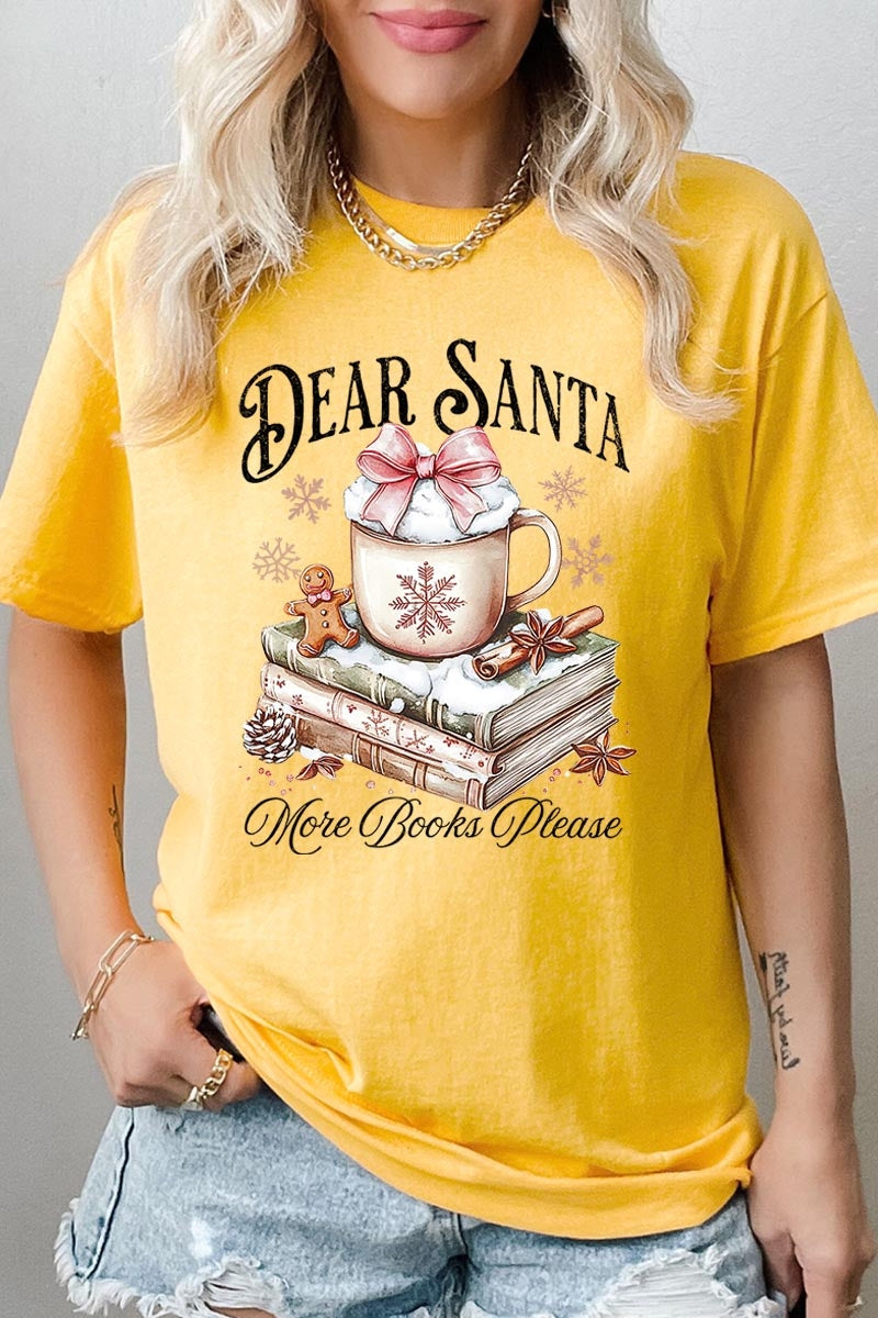 5000-E3205 Dear Santa Books Graphic Heavy Cotton Tee $9