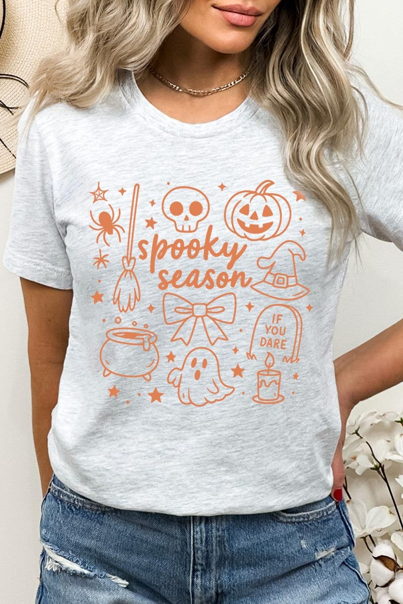 US3001P-E3141 Halloween Doodle Graphic Plus Tee $16