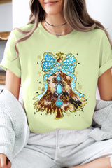 US3001-E3184 Turquoise Christmas Tree Graphic Tee $12.5