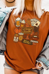 US3001-E3119 Retro Fall Collage Graphic Tee $12.5