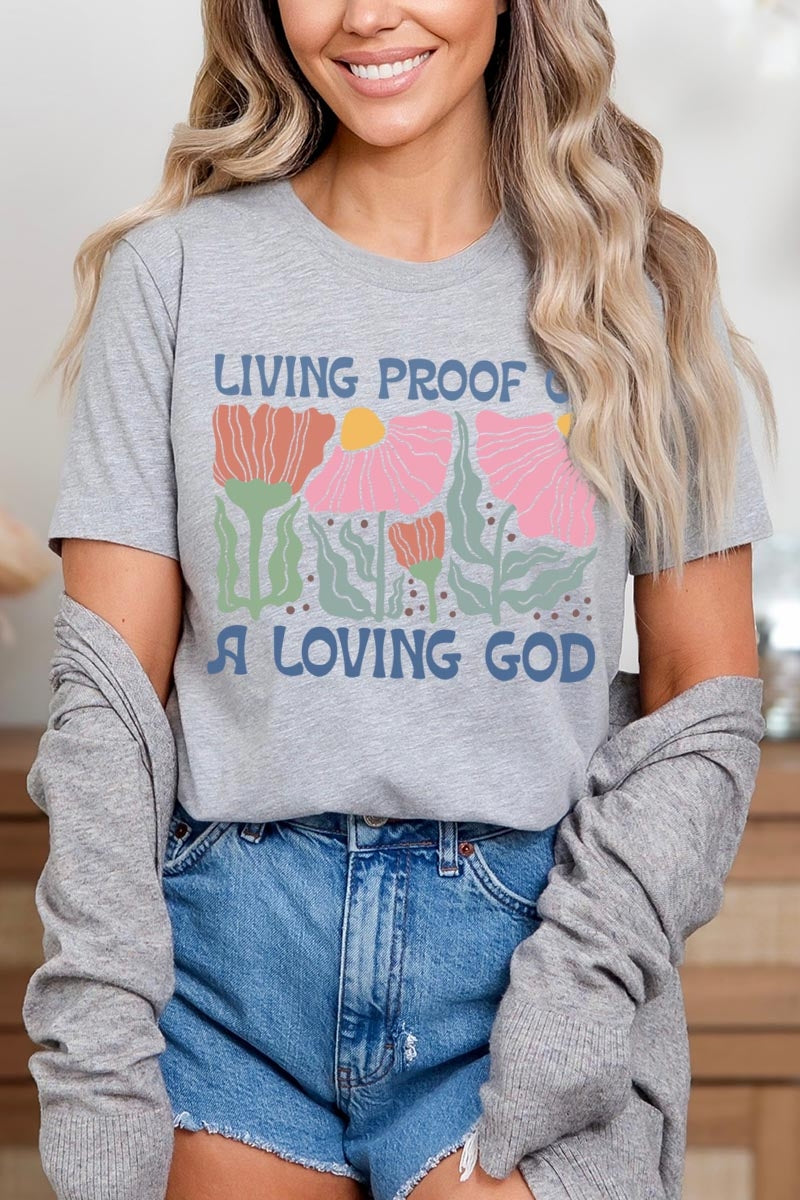 US3001P-E3066 Living Proof of a Loving God Graphic Plus Tee $16