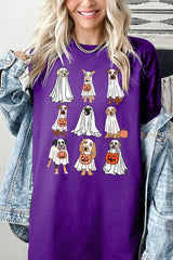5000P-E3106 Halloween Ghost Dog Graphic Plus Heavy Cotton Tee $12.75