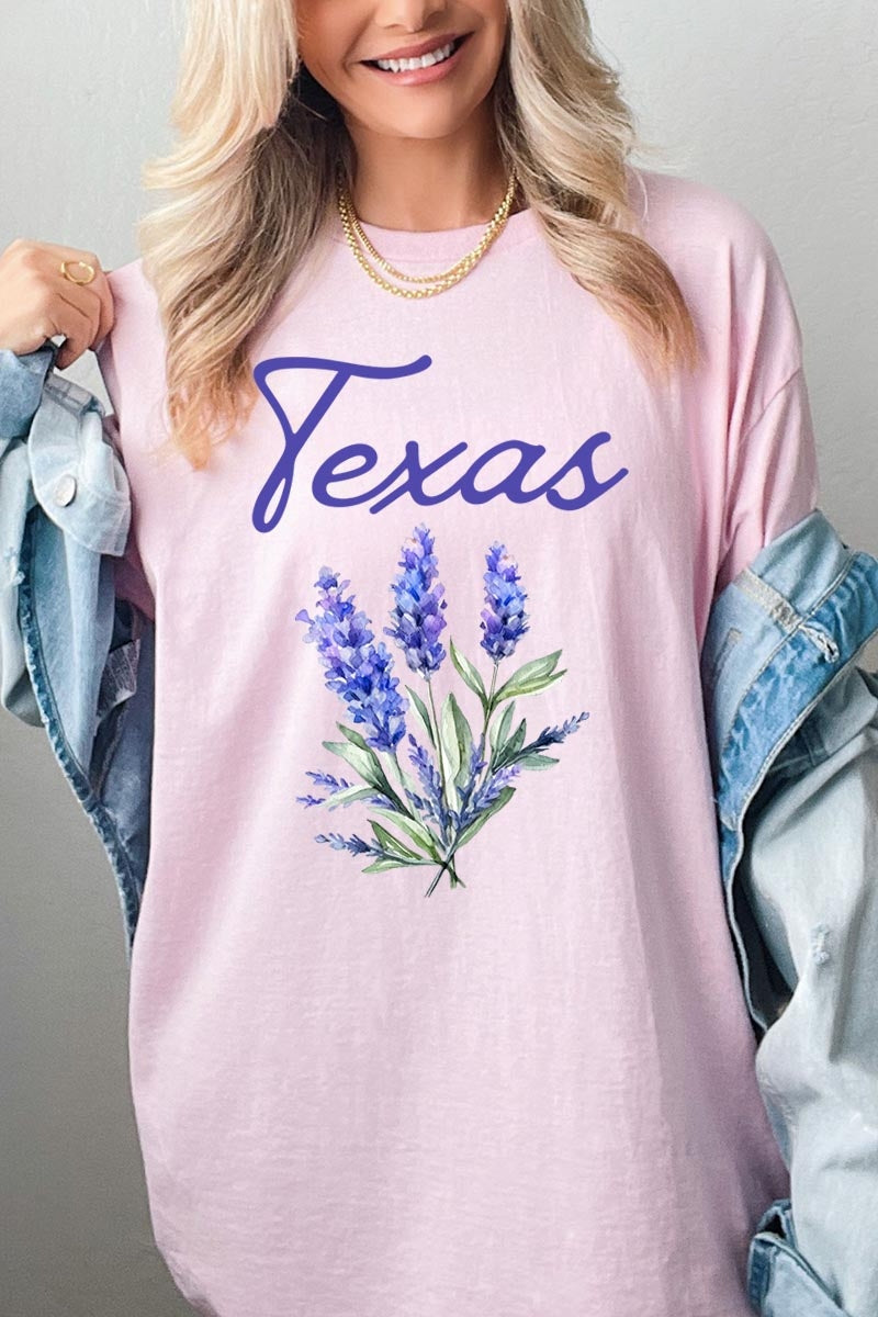 5000-E3060 Texas Bluebonnet Graphic Heavy Cotton Tee $9