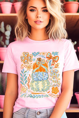 US3001P-E3153 Floral Pumpkin Stack Graphic Plus Tee $16