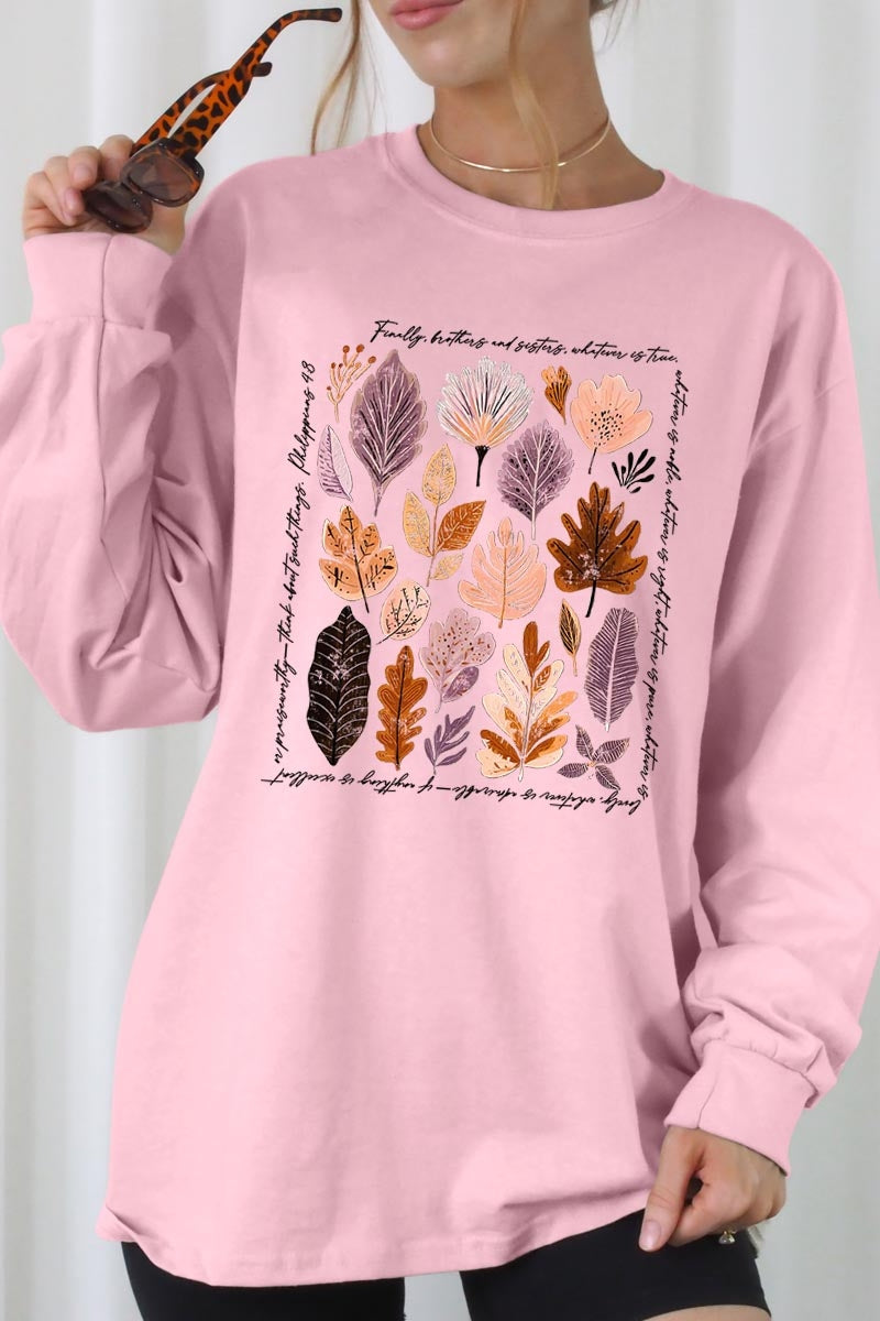 UL240-E3147 Christian Fall Graphic Long Sleeve Tee $13.75